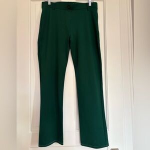 Betabrand Classic DPYP Stretch Dress Yoga Pants Straight Leg Green Size L